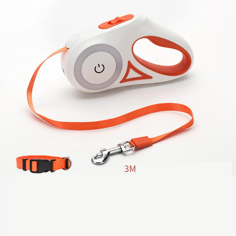 Retractable Dog Leash with LED Collar