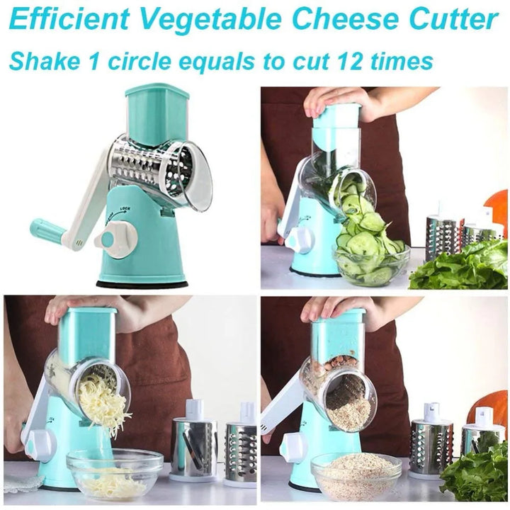 Rotary Cheese Grater & Manual Vegetable Slicer