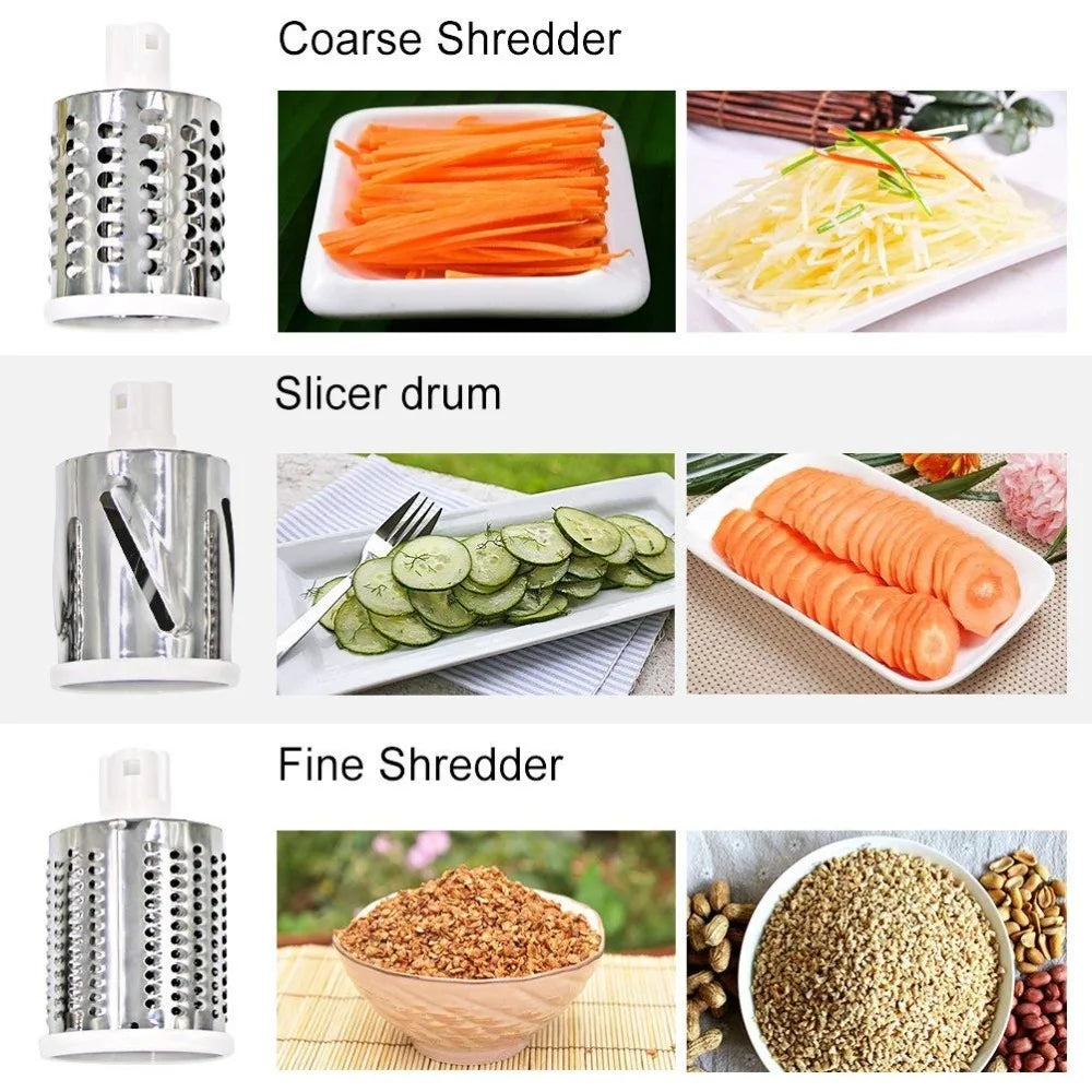 Rotary Cheese Grater & Manual Vegetable Slicer