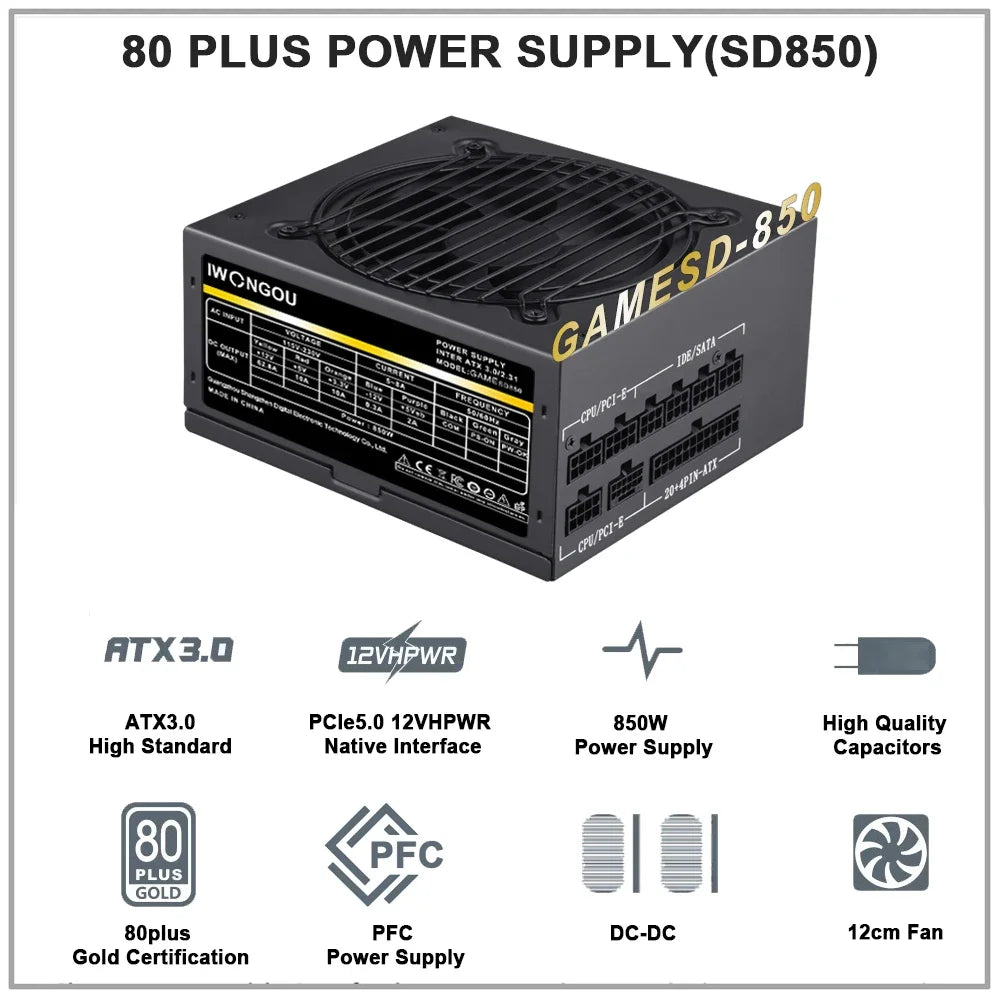 850W Gold Modular Power Supply