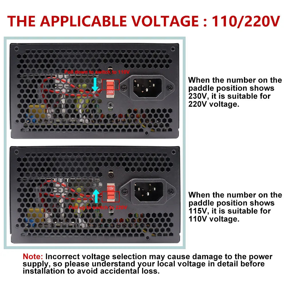 PC Power Supply 500w MAX For Gaming