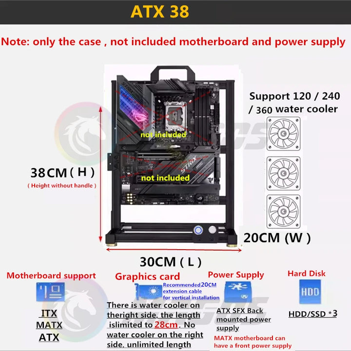 Aluminum Open Frame PC Chassis