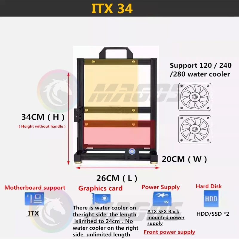 Aluminum Open Frame PC Chassis