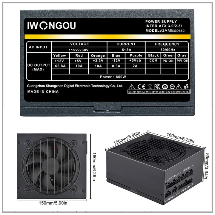 850W Gold Modular Power Supply