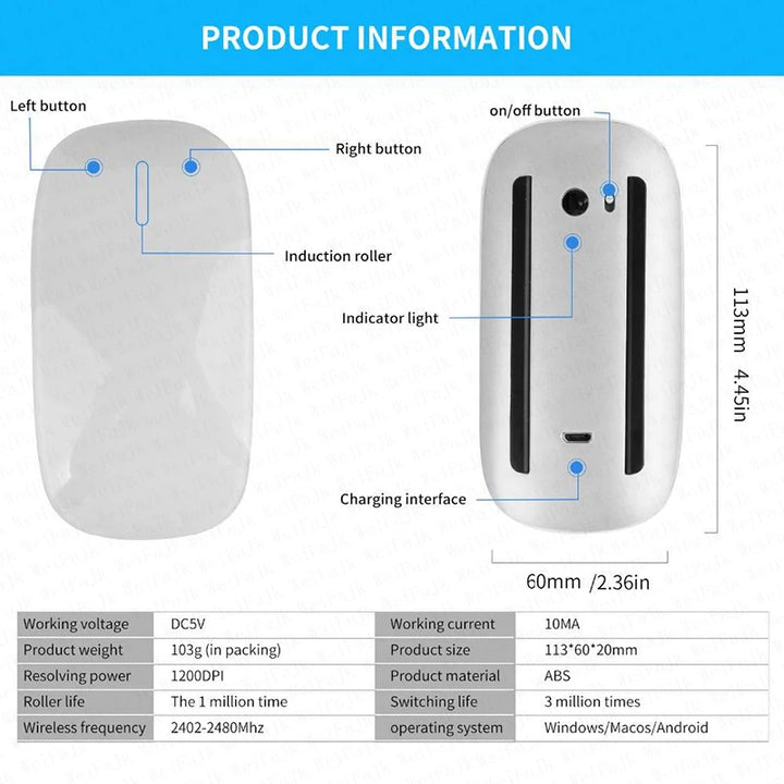 Mouse For Apple Original Wireless Bluetooth Touch Magic